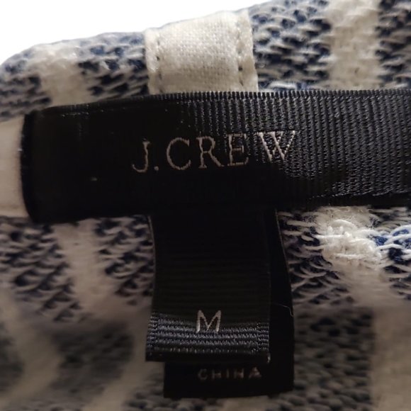 J. Crew Medium Hoodie Striped Long Sleeve Drawstring Sweater Kangaroo Pouch - Picture 3 of 4